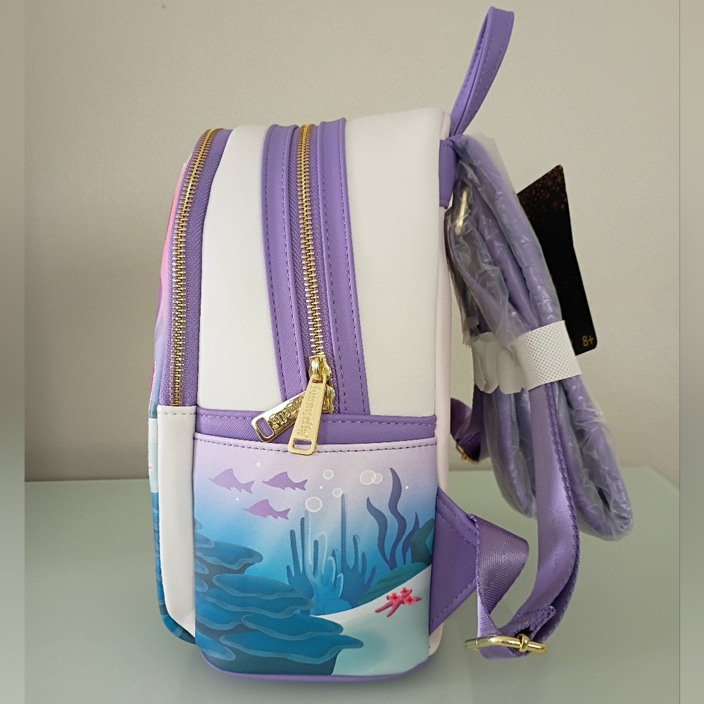 Loungefly Disney The Little Mermaid Ariel & Flounder Mini Backpack Exclusive - Picture 4 of 4
